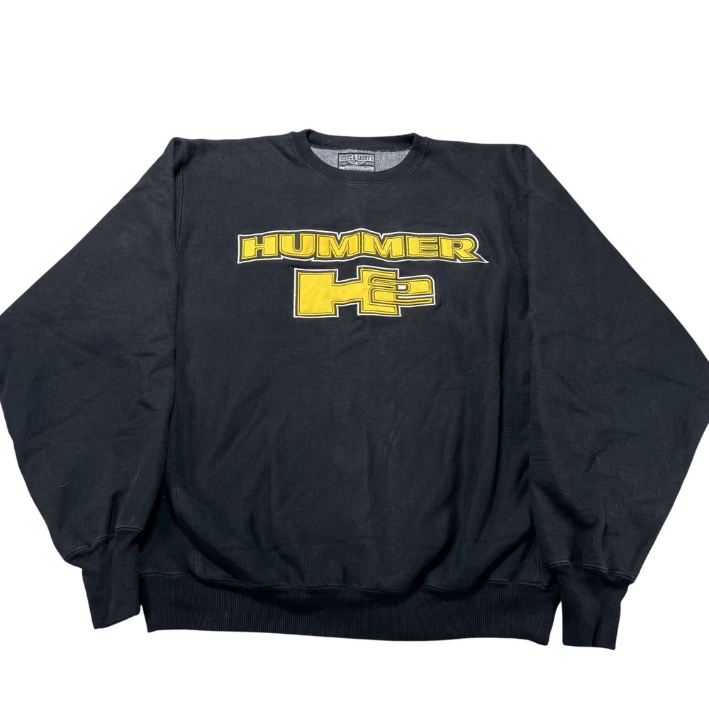 Steve & Barry's Sweatshirt Mens Large Black Hummer H2 Logo Crewneck Fleece